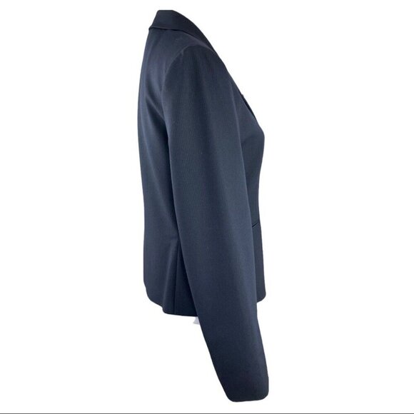 Tahari ASL Women's Navy Pinstripe Two Button Business Career Luxury Blazer 8/C38 - Picture 3 of 13